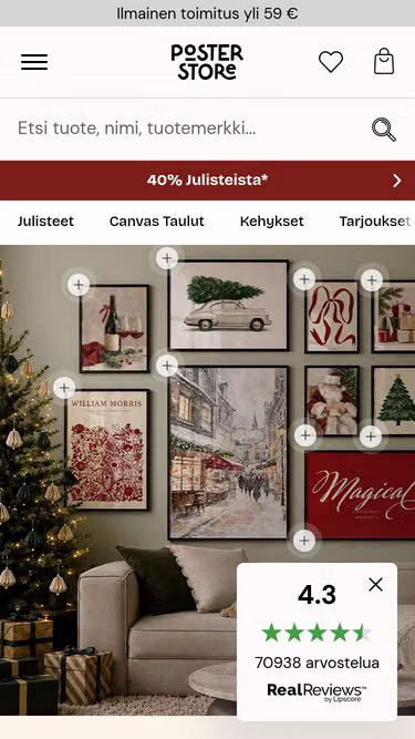 Screenshot of posterstore.fi