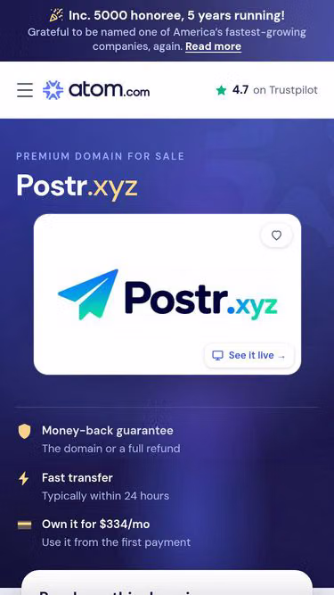 Screenshot of postr.xyz