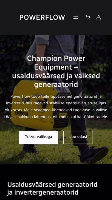 Screenshot of powerflow.ee