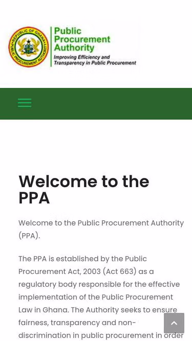 Screenshot of ppa.gov.gh