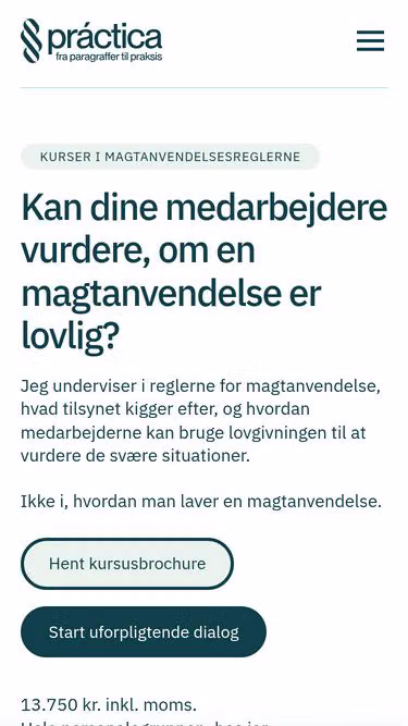 Screenshot of practica.dk
