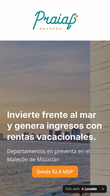 Screenshot of praia.com.mx