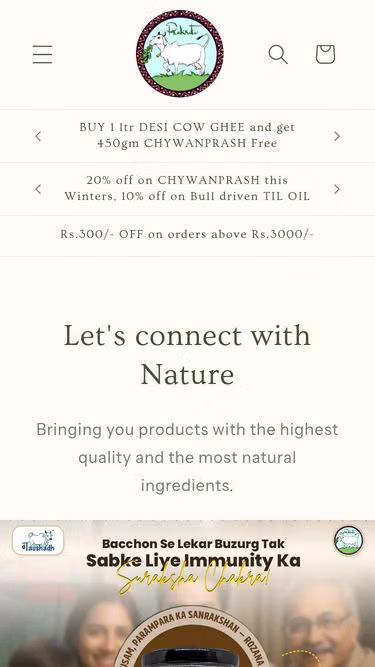 Screenshot of prakriti.care
