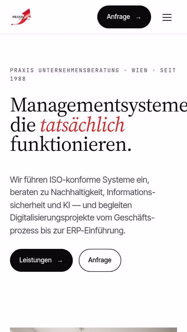 Screenshot of praxis.at