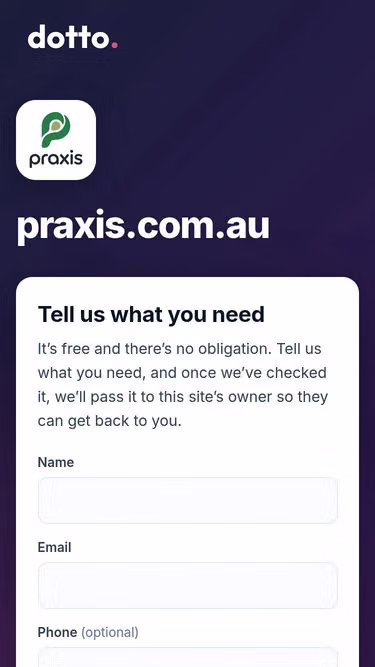 Screenshot of praxis.com.au