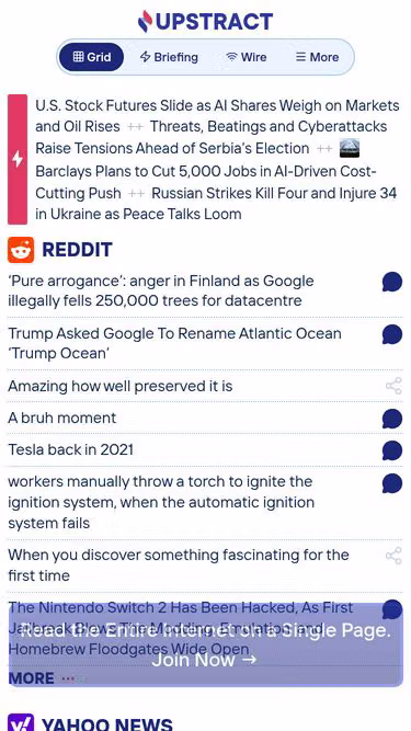 Screenshot of predict.news