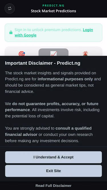 Screenshot of predict.ng