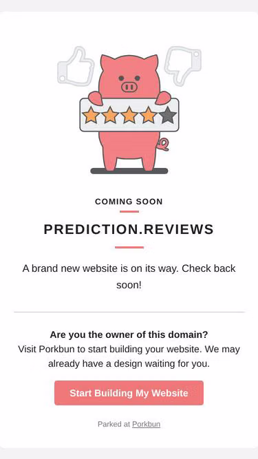 Screenshot of prediction.reviews