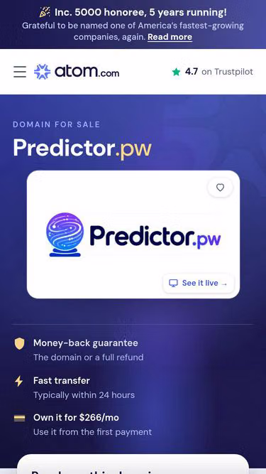 Screenshot of predictor.pw