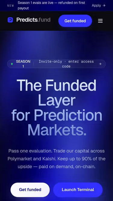 Screenshot of predicts.fund
