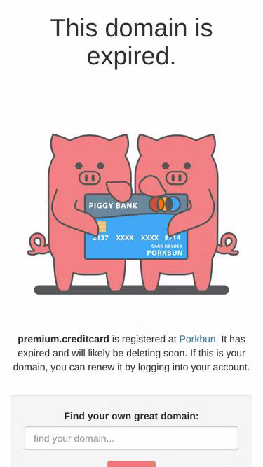 Screenshot of premium.creditcard