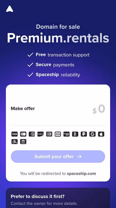 Screenshot of premium.rentals