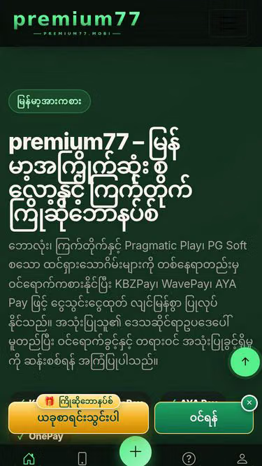 Screenshot of premium77.mobi