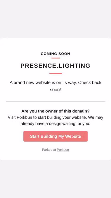 Screenshot of presence.lighting