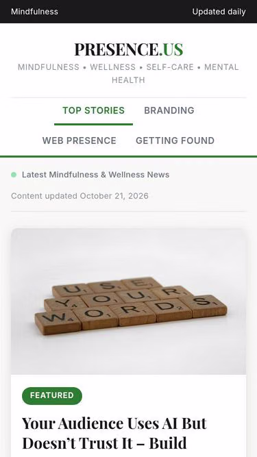 Screenshot of presence.us