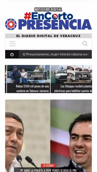 Screenshot of presencia.mx