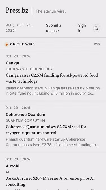 Screenshot of press.bz