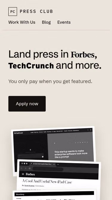 Screenshot of pressclub.ai