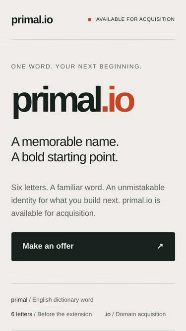 Screenshot of primal.io