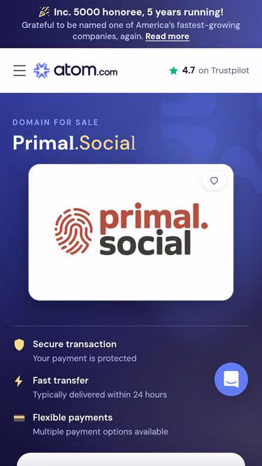 Screenshot of primal.social