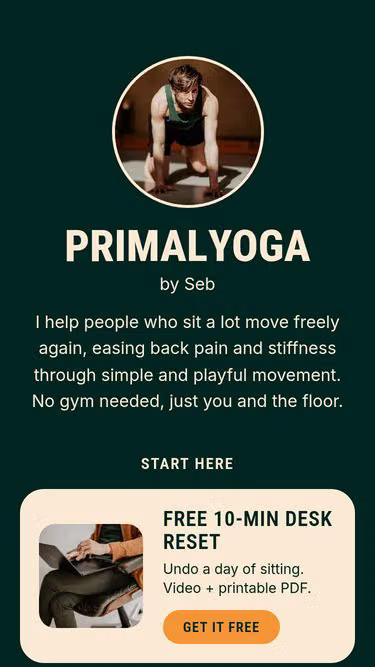 Screenshot of primal.yoga