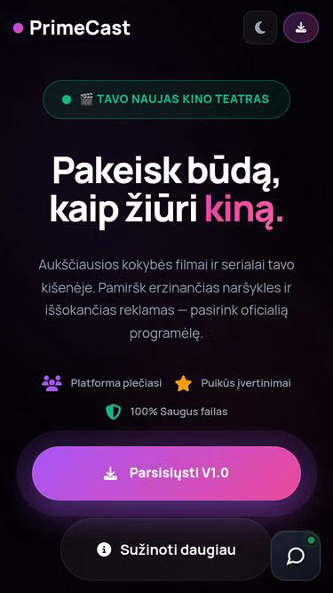 Screenshot of primecast.lt