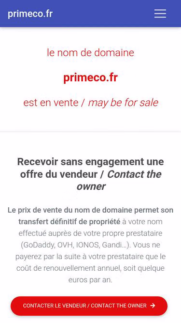 Screenshot of primeco.fr