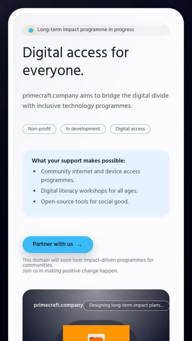 Screenshot of primecraft.company