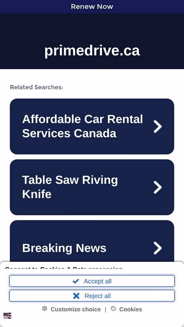 Screenshot of primedrive.ca
