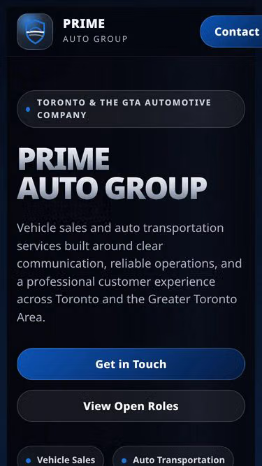 Screenshot of primegroup.autos