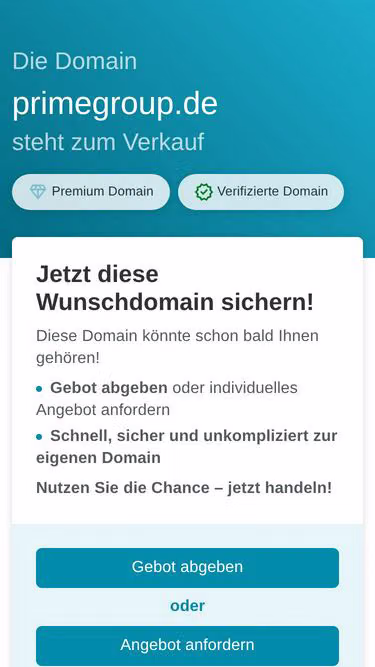 Screenshot of primegroup.de