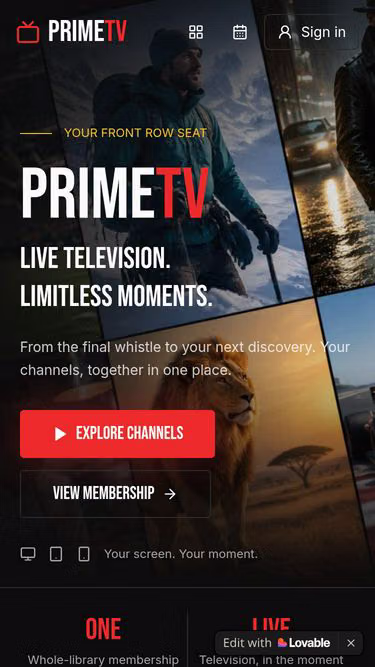 Screenshot of primetv.channel