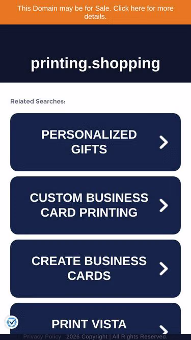 Screenshot of printing.shopping