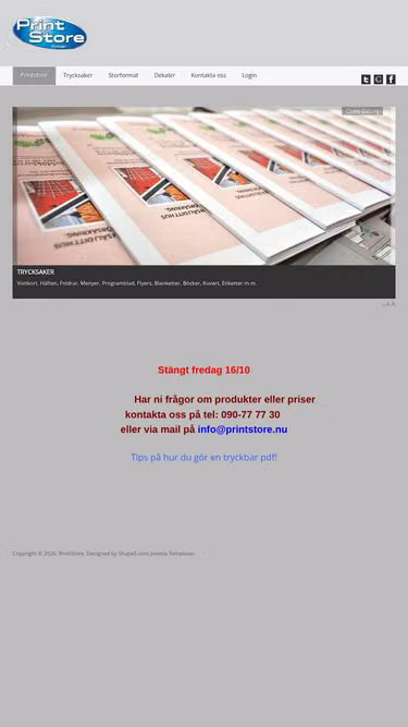 Screenshot of printstore.nu