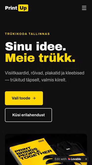 Screenshot of printup.ee
