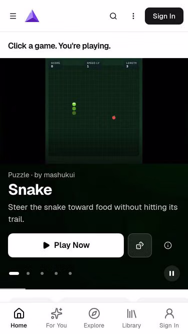 Screenshot of prism.games