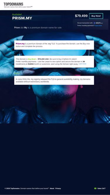 Screenshot of prism.my