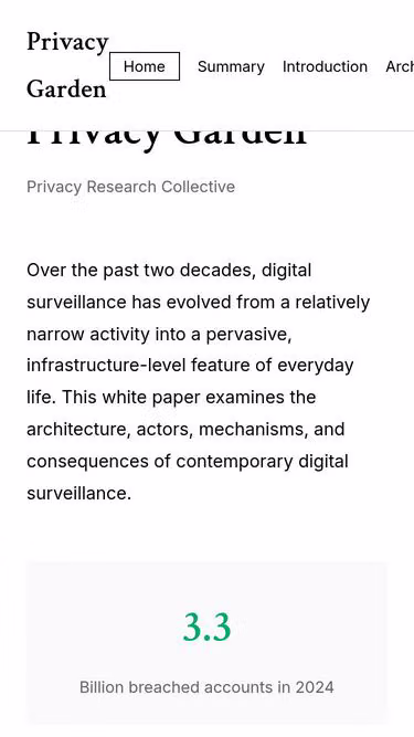 Screenshot of privacy.garden
