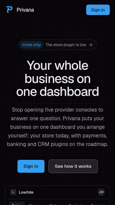 Screenshot of privana.net