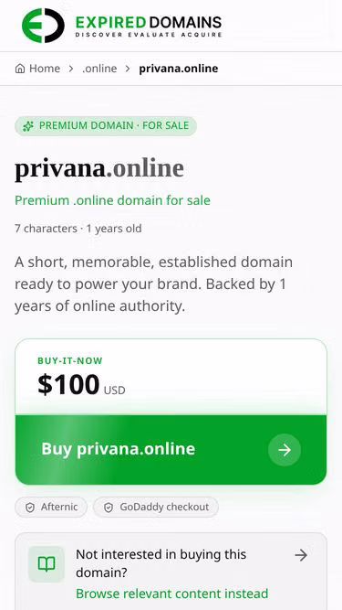 Screenshot of privana.online