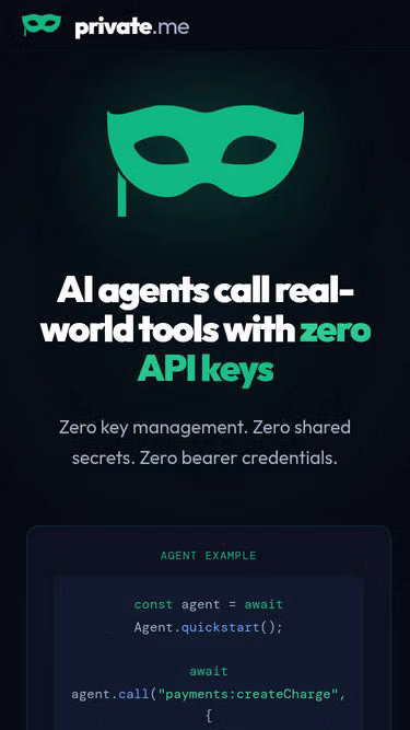 Screenshot of private.me