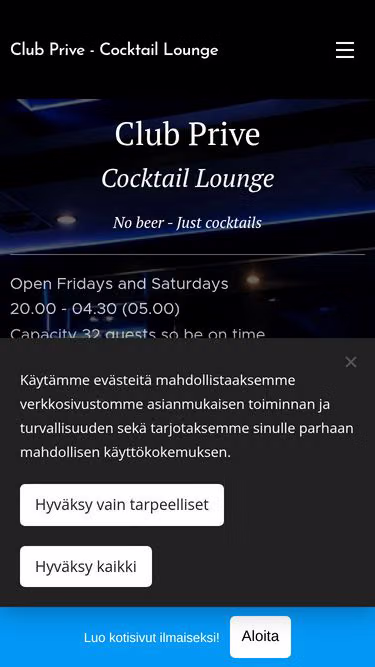 Screenshot of prive.fi
