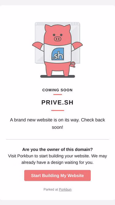 Screenshot of prive.sh