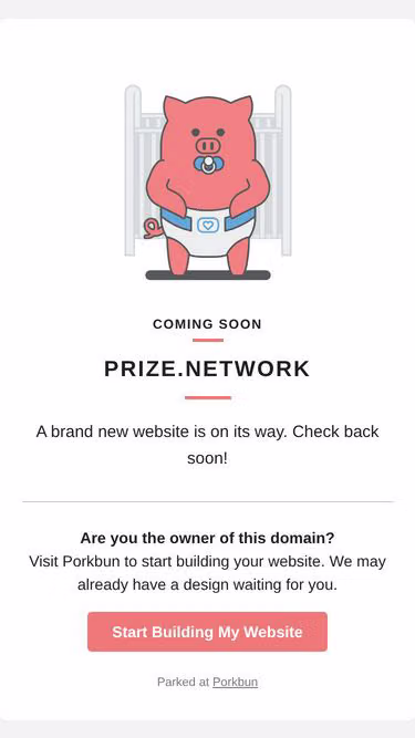 Screenshot of prize.network