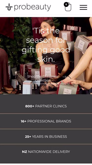 Screenshot of probeauty.co.nz