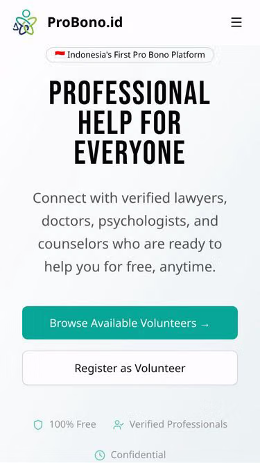 Screenshot of probono.id