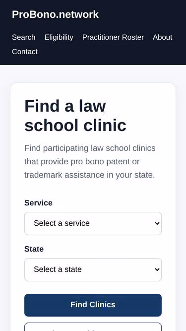 Screenshot of probono.network