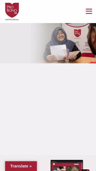 Screenshot of probono.sg