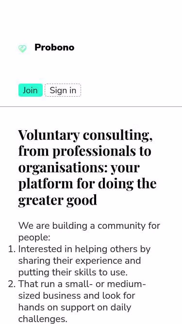 Screenshot of probono.support