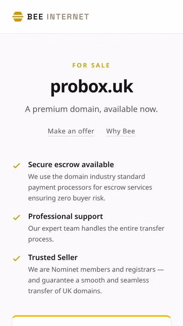 Screenshot of probox.uk